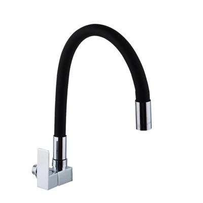 China Thermostatic Faucets Wall Mount Sink Faucet Kitchen Polished Black Flexible Hose For Kitchen Faucet for sale