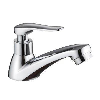 China Single Metered Faucet Basin Faucets Cold Water Chrome Plated Bathroom Faucet Zinc Handle Hot Selling Material Bathroom Basin Faucet for sale