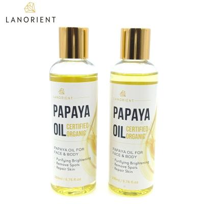 China LANORIENT Skin Revitalizer Private Label Moisturizer Natural Organic Face Face Body Papaya Whitening Oil For Skin Lightening for sale