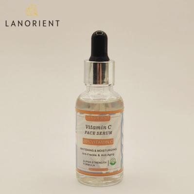 China LANORIENT Private Label Brightening Serum with 20% Organic Anti Aging Vitamin C and Hyaluronic Acid Wrinkle Face Vitamin C Serum for sale