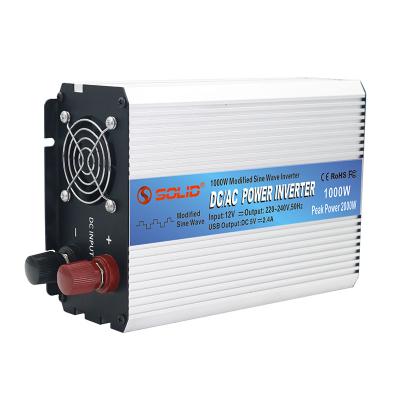 China Rectangular Wave 1000W Power Inverter Modified DC 12 Single Phase Sine 24 48 Volt AC 110 220 230 Volt 1KW Inverter 295*180*78mm for sale