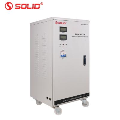 China 110VAC 220VAC 30KVA 40KVA AVR Single Phase Voltage Regulator 30KW SVC Servo Motor Control Type SOLID Stabilizer for sale