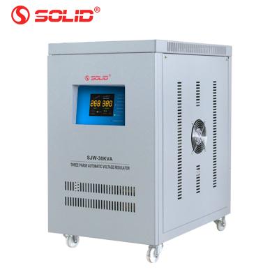 China SVC 30KVA SOLID 30000VA 30000 Watt Type Three Phase AVR Voltage Stabilizer Servo 3phase 380V Automatic Regulator for sale