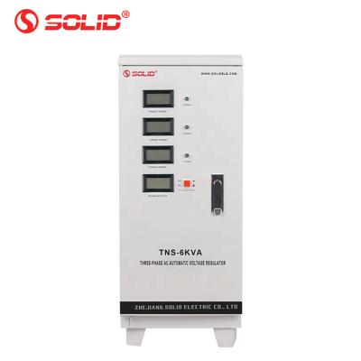 China SVC 6KVA 9KVA 415V 3 SOLID 10KVA AVR Three Phase Servo Motor Control Voltage Regulator Stabilizer LCD Display for sale