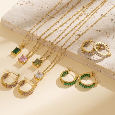 China TRENDY zirconia jewelry dubai wholesale jewelry set for daily wear good price discount gold necklace fashion jewelry sets for sale