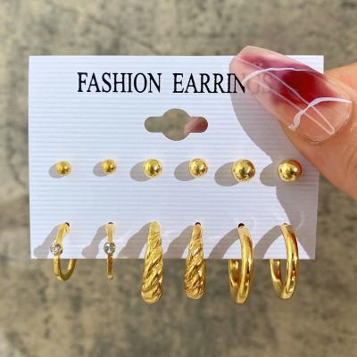 China Water Proof MZ Wholesale New Gold Alloy Geometric Circle Hoop Earrings Butterfly Heart Drop Earrings Women Fashion Jewelry Gifts for sale