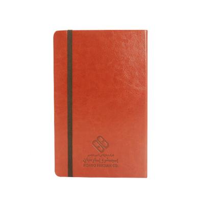 China Custom Hardcover PU Leather Deboss Logo Planner Notebook With Line Printing for sale