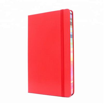 China Hot Selling Fashionable Rainbow Edge Blank Page Hard Cover Paper Leatherette Notebook for sale