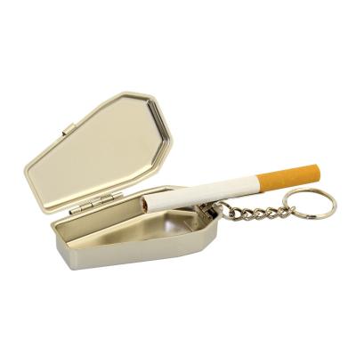 China Morden Coffin Wholesale Shaped Portable Ashtray Can Be Carried Around With Key Chain Hanging Chain Ashtray for sale