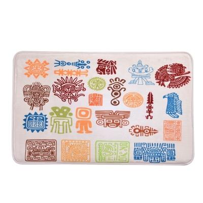 China CLASSIC Maya Civilization Design Floor Mat Delight Flannel Mat Bath Kitchen Indoor Home Decor for sale