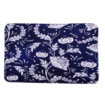 China Art Decor Flowers and Leaves Pattern Floor Mat New Kitchen Mat Home Decor Bath Entrance Mat for sale