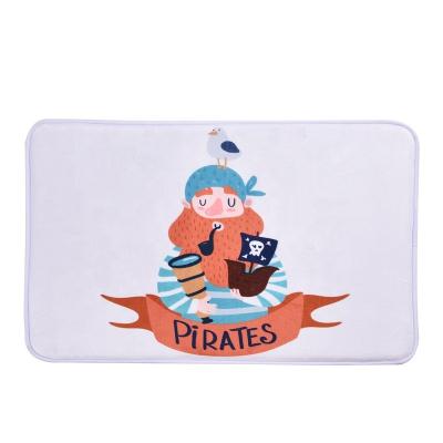 China Art Decor Pirates Design Marine Style Door Mat Floor Carpet Home Decor Flannel Blanket Anti-Slip Mat for sale