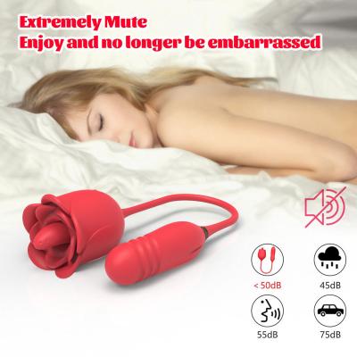 China Rechargeable Silicone Vibrator Tongue Licking Sucking Rose Vibrator Nipple Vagina Lips Stimulator Clitoral Stimulation Sex Toy Massager Clit Sucker for Women for sale