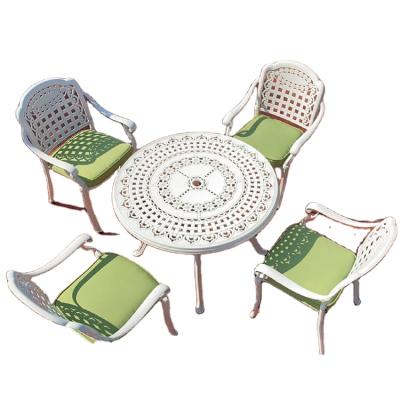 China Outdoor Vintage Garden Furniture Waterproof Modern Metal Furniture Vintage Patio Sets Wrought Cast Iron Aluminum Bistros Garden Table and Chairs for sale