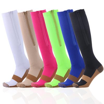 China Wholesale Custom Breathable Color Zipper Breathable Compression Socks Unisex for sale