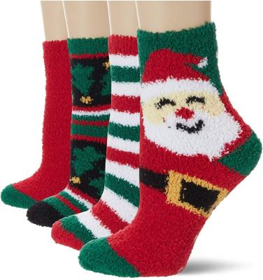 China Women QUICK DRY Winter Fuzzy Socks Wholesale Cute Soft Comfortable Warm Socks For Christmas for sale