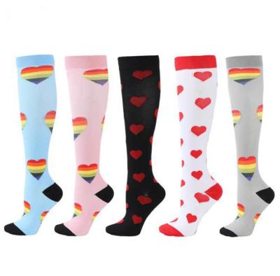 China Breathable Factory Breathable Running, Cycling, Marathon Compression Socks Knee High Socks for sale