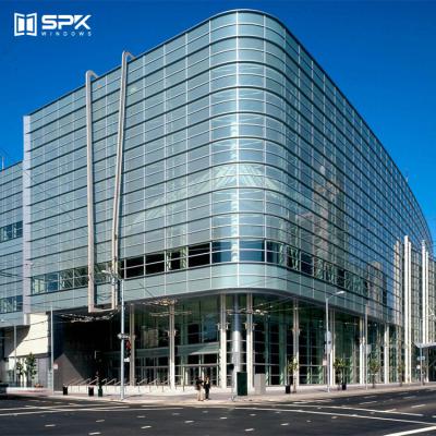 China Facade Modern Building Aluminum Semi Structural Frame Unitized Glass Curtain Wall for sale