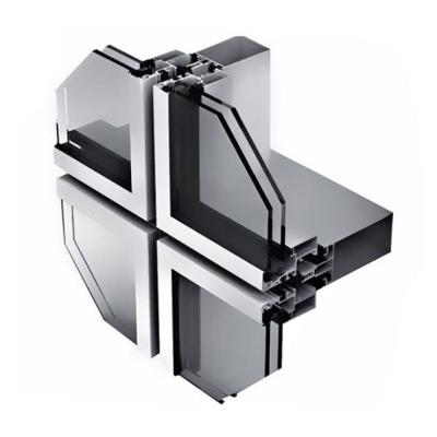 China Modern Design Safe Powder Daylight Aluminum Curtain Wall Mullion Cladding Detail for sale