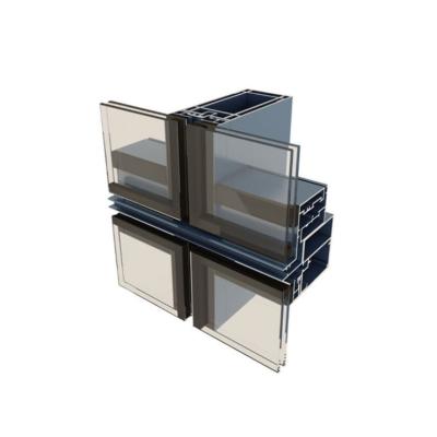 China Hot Selling Modern Aluminum Profile Facade Design Glass Break Thermal Break System Curtain Wall Soundproof Unitized System for sale