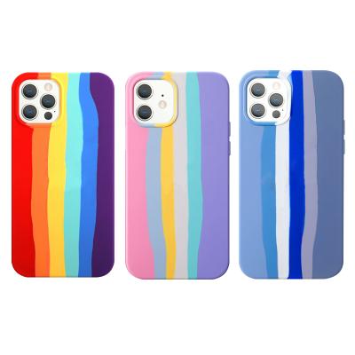 China 2021 Anti-drop Soft Rainbow IMD Printed Mobile Phone Case Cover Case For iPhone 12 Pro Max for sale