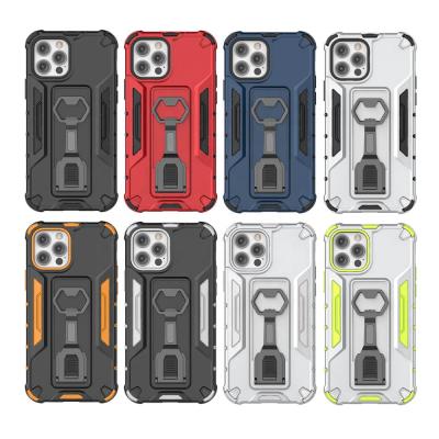 China Hot Selling 2 in 1 Hybrid Kickstand TPU+PC Phone Cases for iphone 12 with Metal Stand Phone Hot Models for sale