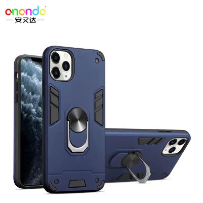 China Anti-fall Magnetic Kickstand PC+TPU 360 Ring Holder Shockproof Phone Case For iPhone 13 Series for sale