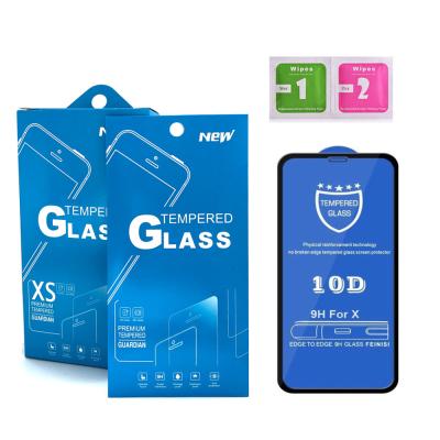 China Mobile Phone 10D 9H 2.5D 0.4mm Full Glue Tempered Glass Screen Protector For Iphone 12 13 pro HD Clear for sale