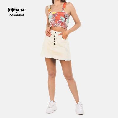 China Wholesale DIDIBUBU Anti-wrinkle Women Shape Digital Logo Print Shirt Sexy Ladies Summer Crop Tight Tops for sale