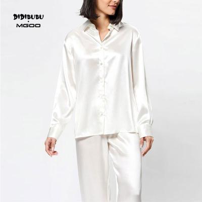 China DIDIBUBU Custom Color OEM ODM QUICK DRY Satin Women Winter Night Wear Washable Silk Like Pajama Sets for sale