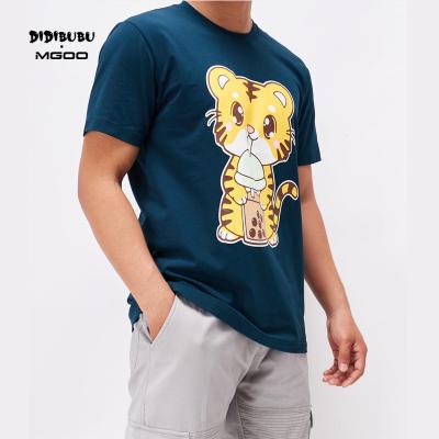 China Fashion Mens Shirts Tiger Screen Print Logo Anti-Wrinkle DIDIBUBU New Custom Graphic Tees Shirts for sale