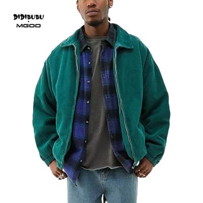 China DIDIBUBU MGOO Breathable Zip Tie Fitted Trims Logo Embroidered Corduroy Jacket for sale