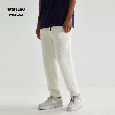 China DIDIBUBU Sherpa Anti-wrinkle Fleece Sweatpants Ivory Men Hide Cloth Winter Fleece Thick Joggers for sale