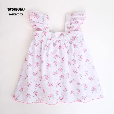 China DIDIBUBU Breathable Kids Clothing Custom Latest Design Cotton Sleeveless 100% Floral Loungewear Kids Dresses For Girls for sale