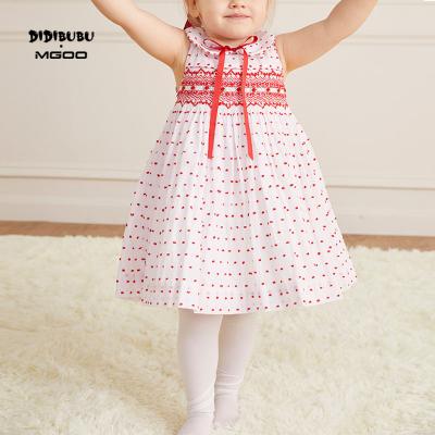 China DIDIBUBU Anti-wrinkle posh kids dresses 100% cotton vintage smocks and sleeveless hand-embroidered girls clothing dress for sale