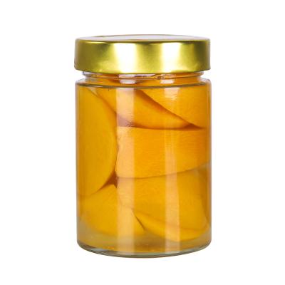 China Food Wholesale Customized High Lid Clear Glass Pickle Bottle With Metal Lid for sale