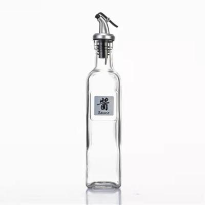 China Freshness Preservation Glass Oil Bottle Dispenser 150ml/250ml/500ml Glass Olive Oil Bottle Vinegar Bottle for sale