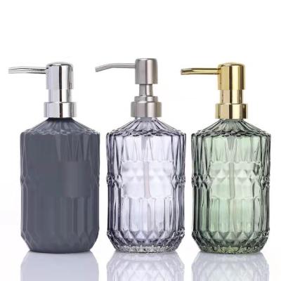 China Wholesale Customized Personal Care Bottles Hand Soap 500ml Glass Hand Sanitizer Bottle With Pump for sale