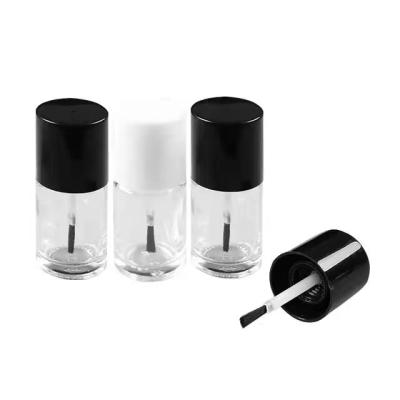 China Cosmetic Glass Nail Polish Bottle Cylindrical Empty Glass Nail Polish Bottle With Brush 5ml for sale