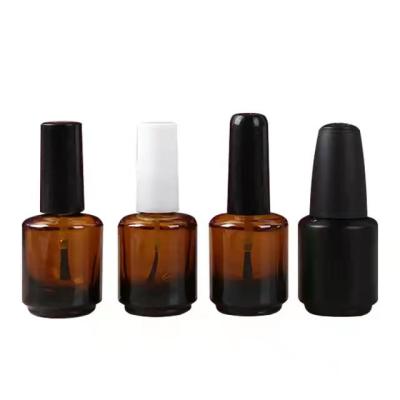 China Cosmetic Clear Nail Polish Oil 15ml Round Shape Unique Empty Glass Nail Polish Bottles for sale