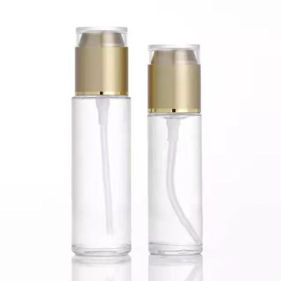 China Latest Clear 20ml 30ml 40ml 50ml 60ml 80ml 100ml Cosmetic Wholesale Glass Lotion Bottles With Pump for sale