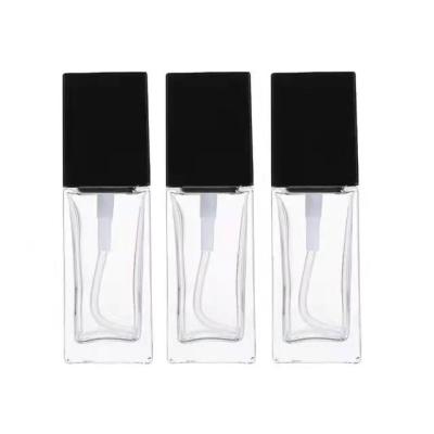 China Square 20ml 30ml 40ml Glass Cream Bottle Cosmetic Wholesale Pump Lotion Glass Bottles With Pump for sale