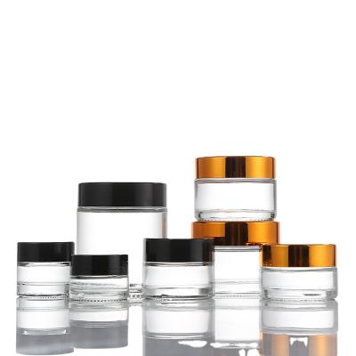 China Cosmetic 5g,10g,15g,20g,30g Clear Bottle Cosmetic Face Cream Cream Jar With Plastic Lid for sale