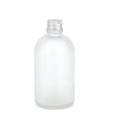 China Beverage 150ml 280ml 350ml 500ml Round Frosted Beverage Glass Bottle With Matel Lids for sale