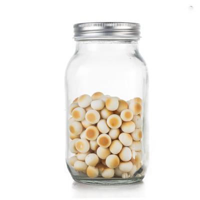 China Wholesale Wide Mouth Mason Jars Food Jar Glass Supplier 16 oz Glass Jar With Lid for sale