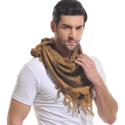 China Cheap High Quality Polyester Silk Houndtooth Plain Print Palestinian Shemagh Keffiyeh Square Scarf For Men Shawls With Tassel for sale