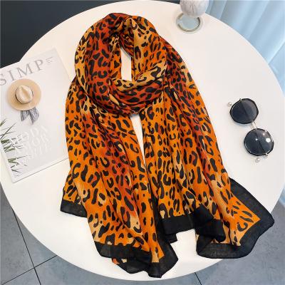 China Viscose 25 Styles Cotton Scarf Women Warm Soft Canvas Ladies Designers Brand Big Leopard Muslim Wraps Neck Scarves 180X90cm for sale