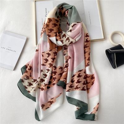 China 2021 Viscose Brand Quality Autumn Winter Women Beach Shawl Cotton Scarf Lady Fashion Scarves Bandana Wrap Hijab Canvas Muffler for sale