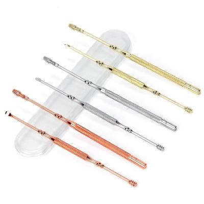 China 3Cr13 Stainless Steel Double Ended Portable Earpick Wax Earwax Curette Health Care Ear Scoop for sale