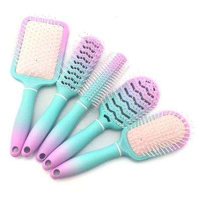 China Cushion Customize Different Head Combs With Same Gradient Handle Hairbrush for sale